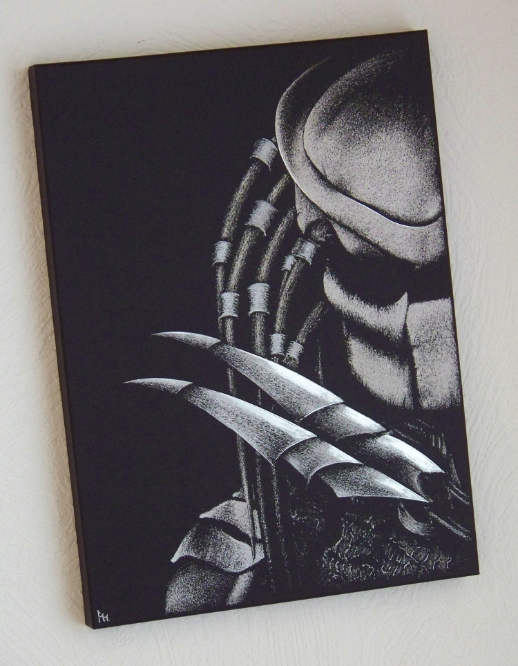 Zdjęcie oferty: Predator Obraz ręcznie rzeźbiony w blasze Grawerka