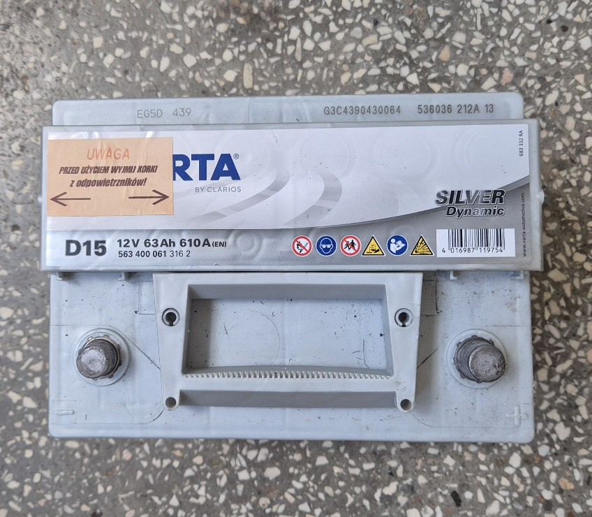АКУМУЛЯТОР VARTA SILVER DYNAMICD15 12V 63AH 610A P+ СТАН ЯК НОВИЙ 