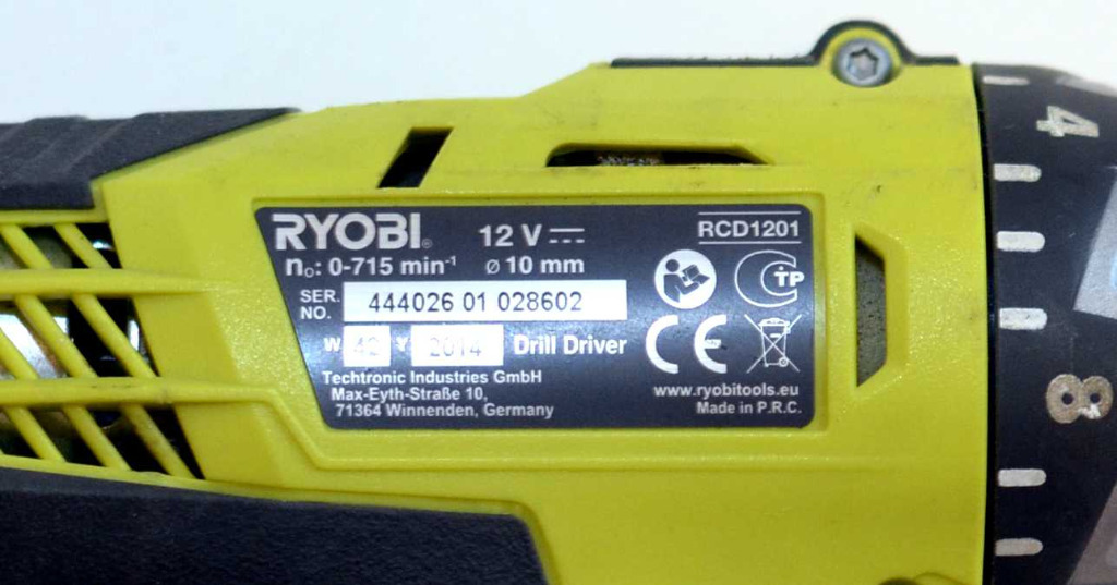Ryobi rcd1201 аккумулятор