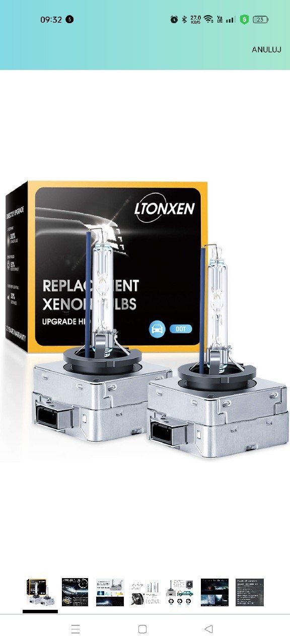 LTONXEN D1S Xenon 8000K Lamp, 12V 35W Koelblauwe Autokoplamp HID Ontladingslamp Vervangingsset, 2 Jaar Garantie. (2 stukken