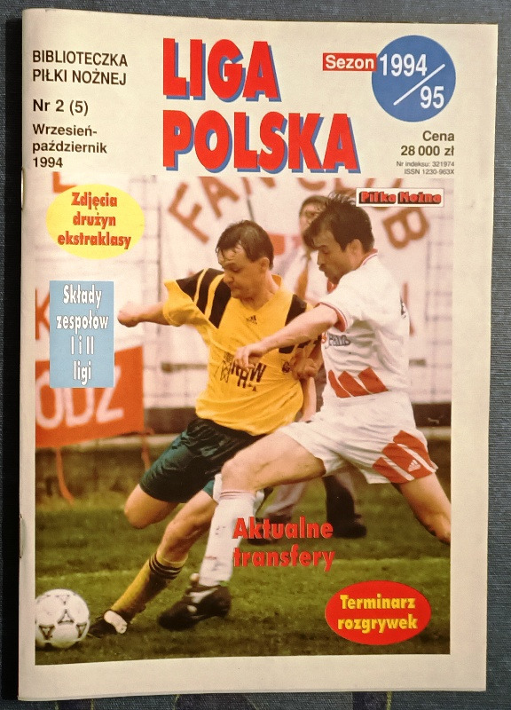 Piłka Nożna Liga Polska 1994/1995 Skarb Kibica Wrocław Kup teraz na