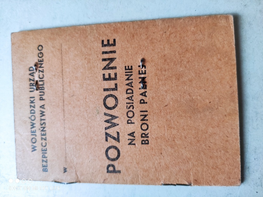 Pozwolenie na Posiadanie Broni Palnej z 1949r. | Długosiodło | Licytacja na Allegro Lokalnie