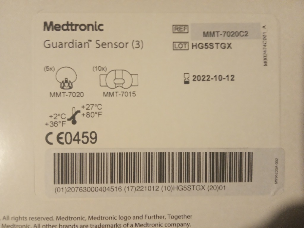 Guardian Sensor 3, Mmt-7020C1 – Medtronic Sensores Guardian Caja Con 5 ...