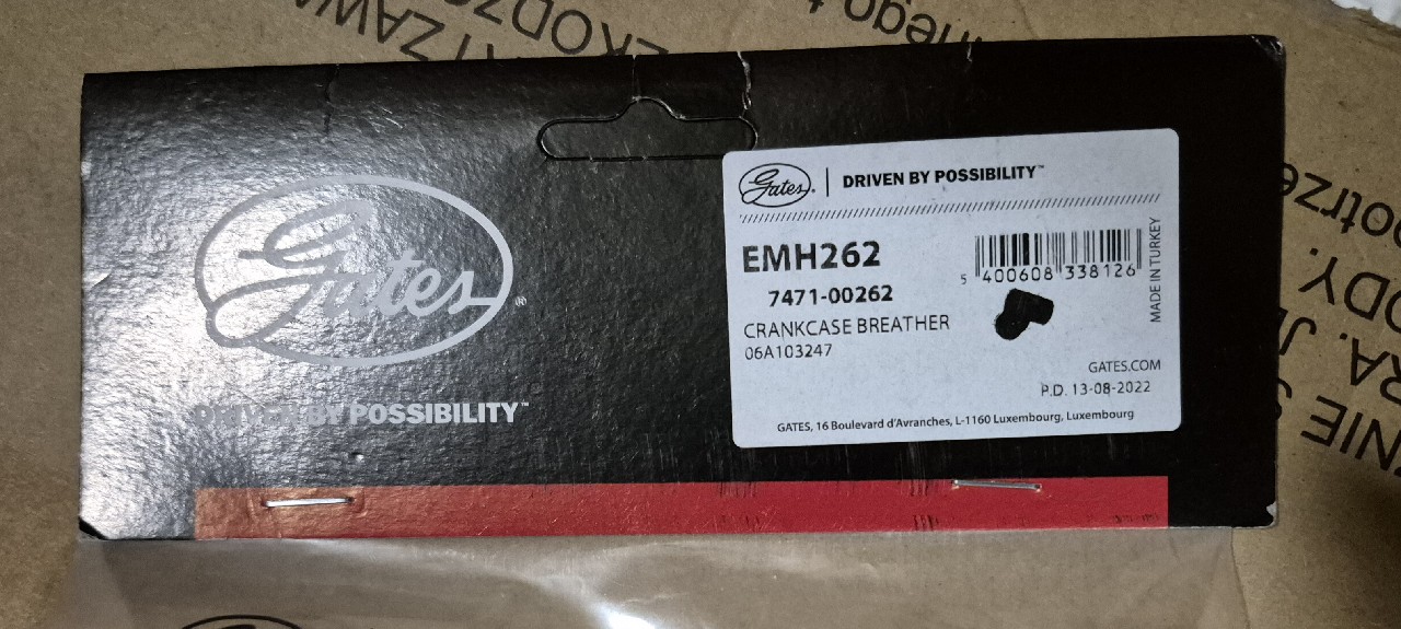 GATES EMH262 ВЕНТИЛЯЦІЯ КОРОБКИ ШАТУННОЇ ТРУБА ЕМФІЗЕМИ AUDI A4 B5 