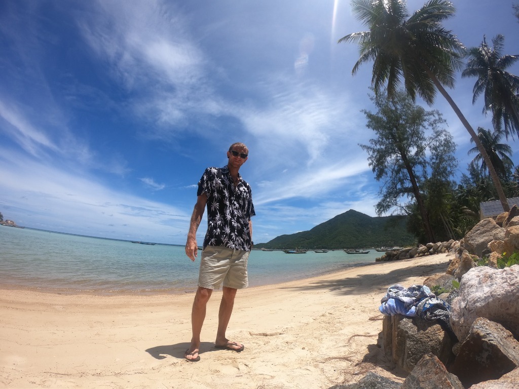 Zdjęcie oferty: Koszula hawajka z Tajlandii, palmy, czarna, XXL