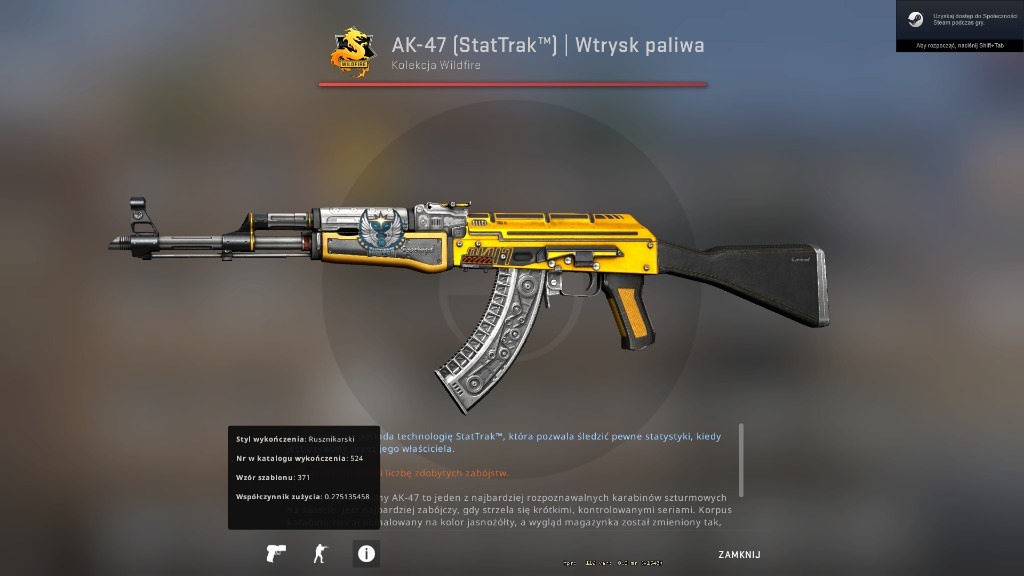 Skiny AK47 Fuel Injector StatTrak FT, Bowie Rokietnica Kup teraz