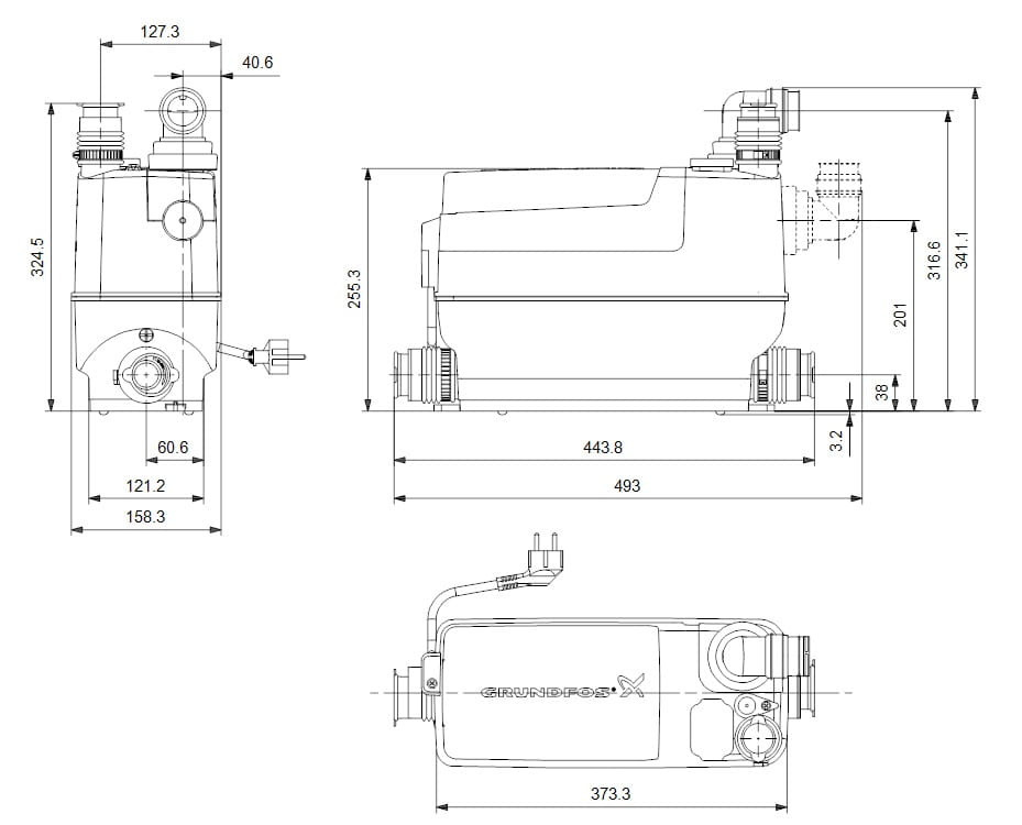 Pomacpa Maceratrice Grundfos Sololift 2C-3 - Per Lavatrice E Lavello, Acciaio Inox, 220V, Colore Grigio - Foto 8