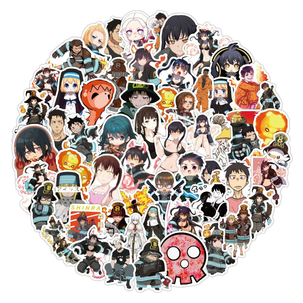 naklejki-fire-force-anime-manga-50-szt-bydgoszcz-kup-teraz-na