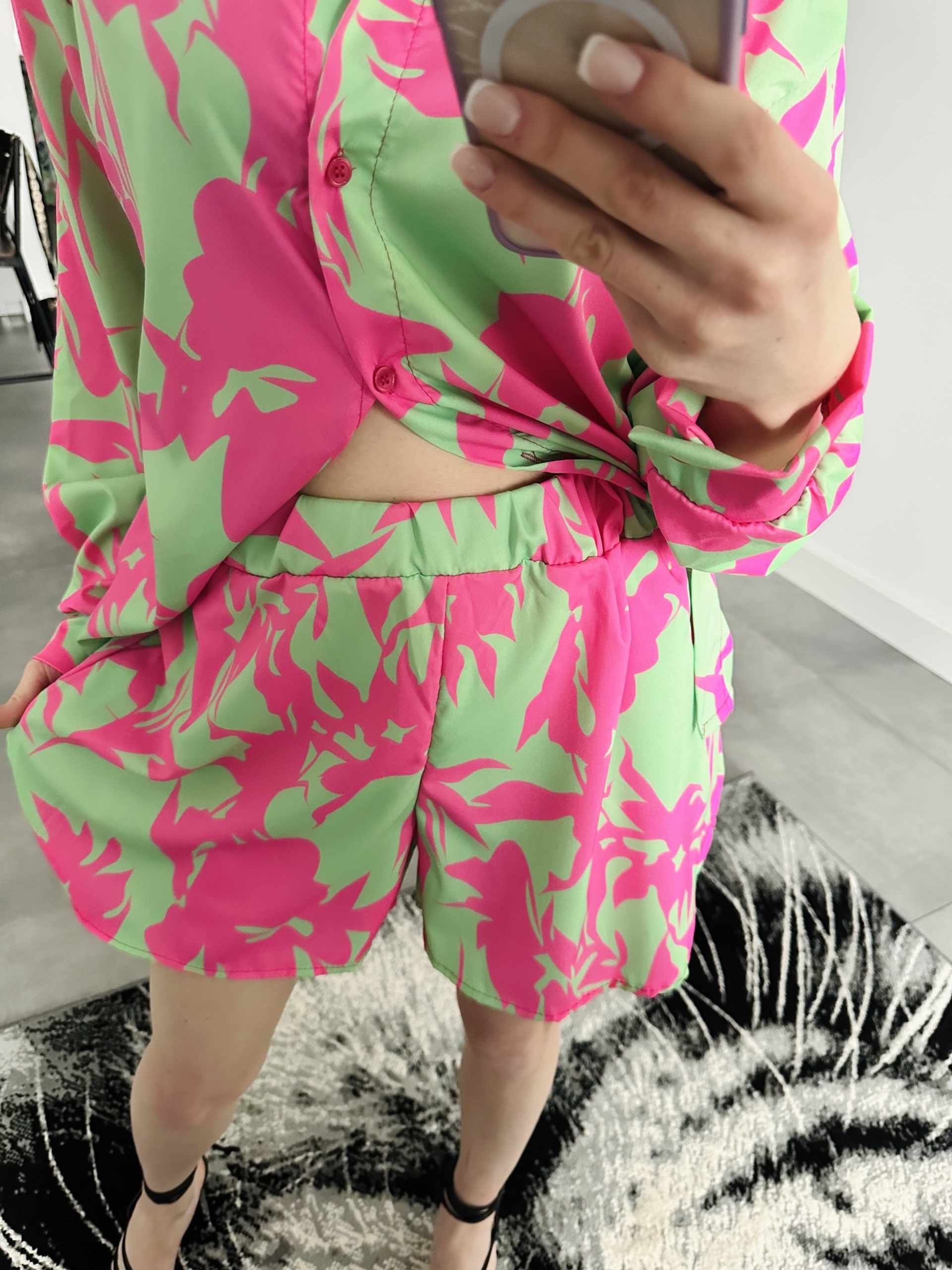 Komplet koszula satynowa shorty spodenki wzory Warszawa Kup teraz