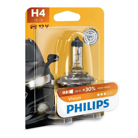 W ЦІНІ 2 ЛАМПОЧКИ АВТОМОБІЛЬНИЙ PHILIPS H4 НІЧНОГО БАЧЕННЯ PREMIUM +30% 12342PRB1 