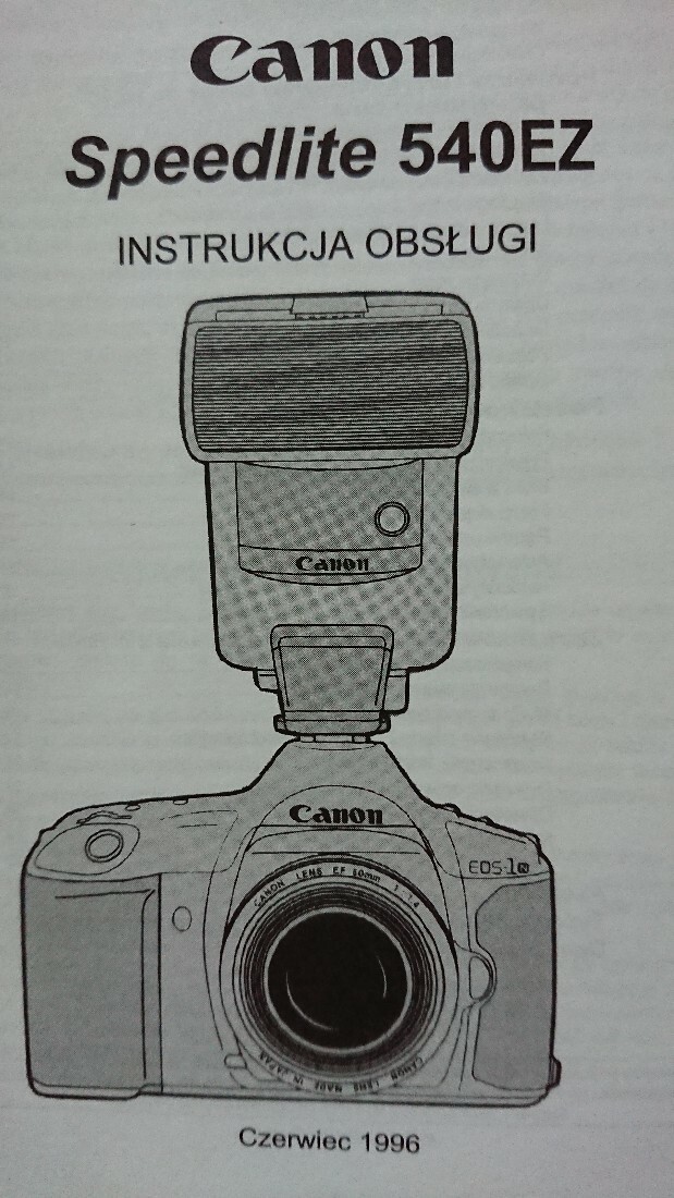 Canon Speedlite 540EZ instrukcja obsługi PL Warszawa Licytacja na