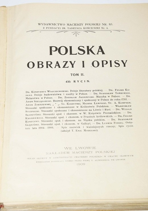 Zdjęcie oferty: POLSKA OBRAZY I OPISY,T.1-2 KPL, Lwów 1906 -09
