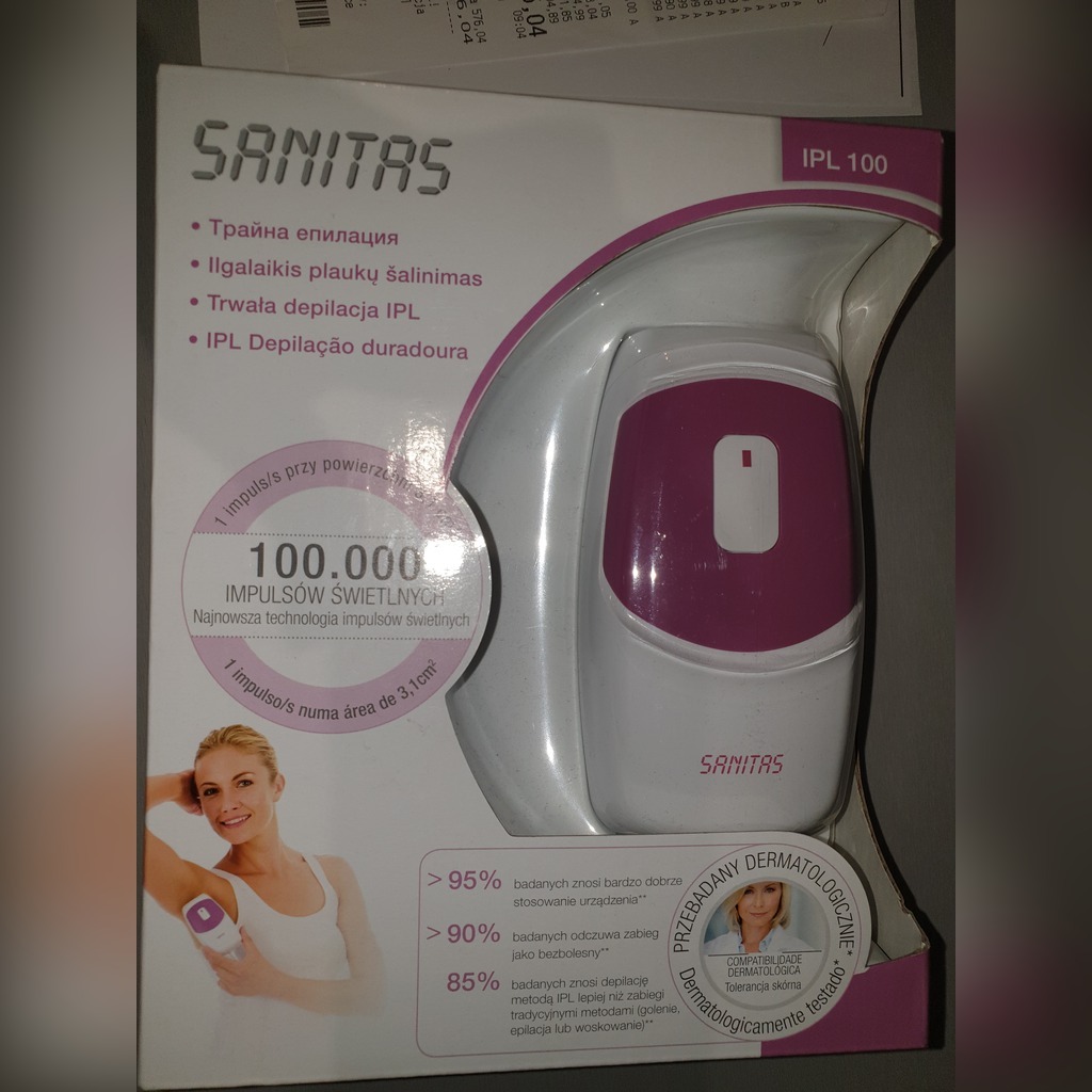 Depilator laserowy SANITAS IPL 100,LIDL,gwarancja Warszawa