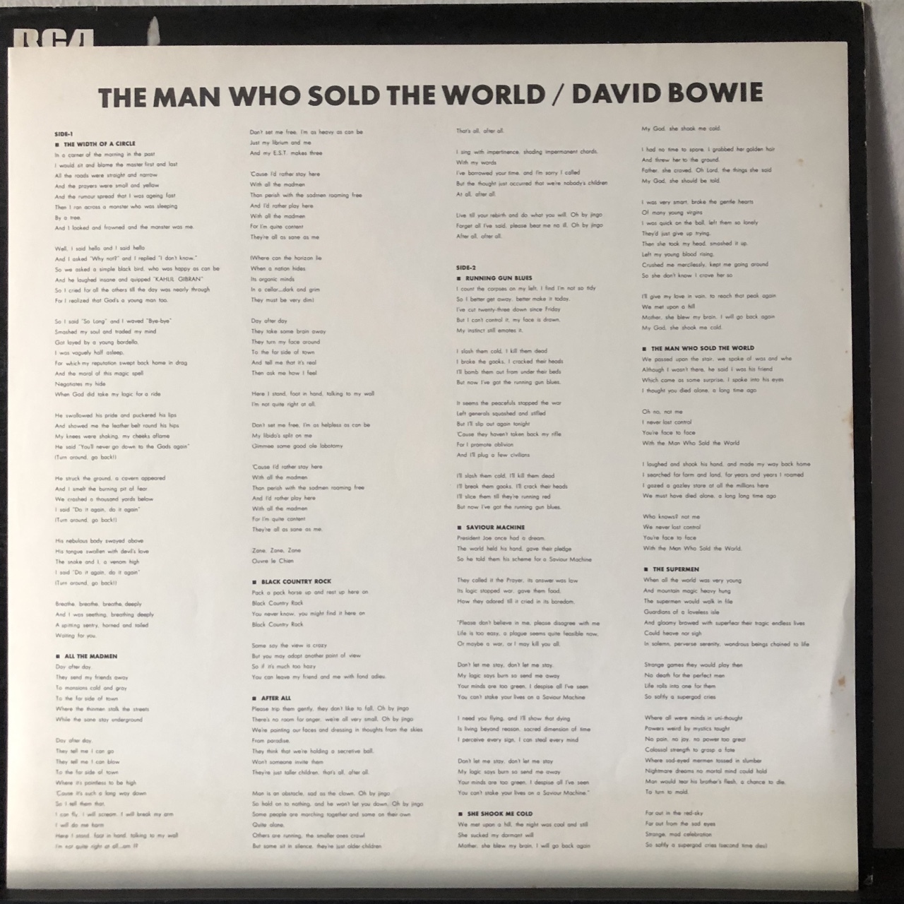 The Man Who Sold The World Tekst