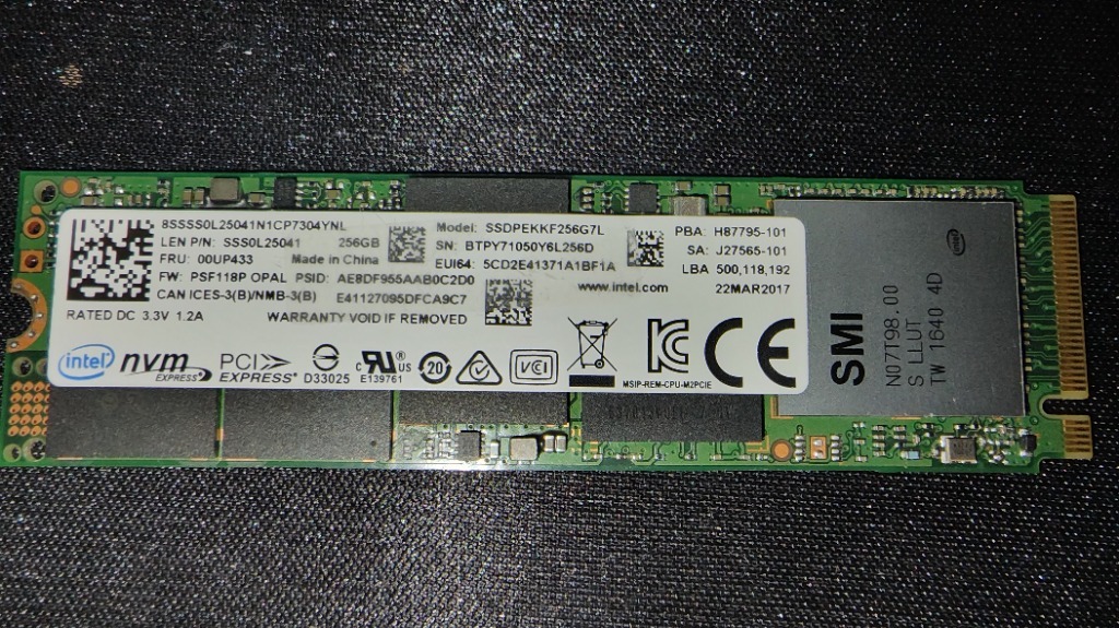 Intel ssdpekkf256g7l shop