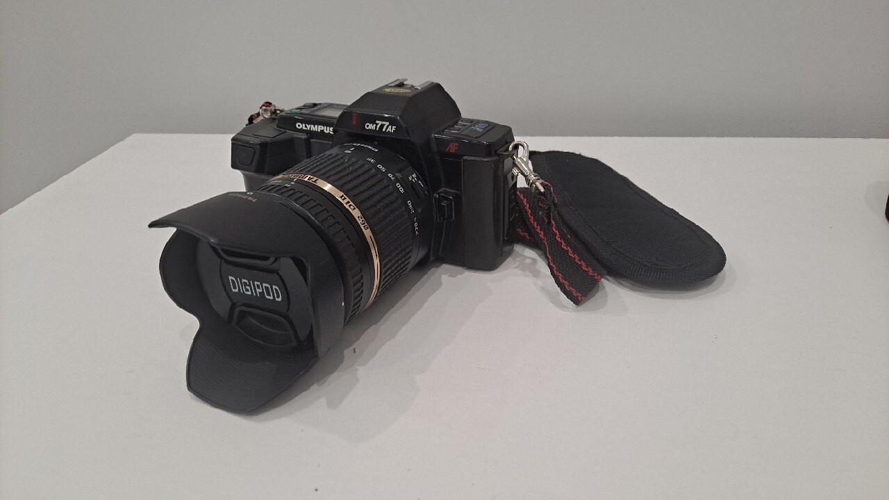 Aparat Olympus om77af kliszowy + Tamron 18270 Wałbrzych Kup teraz