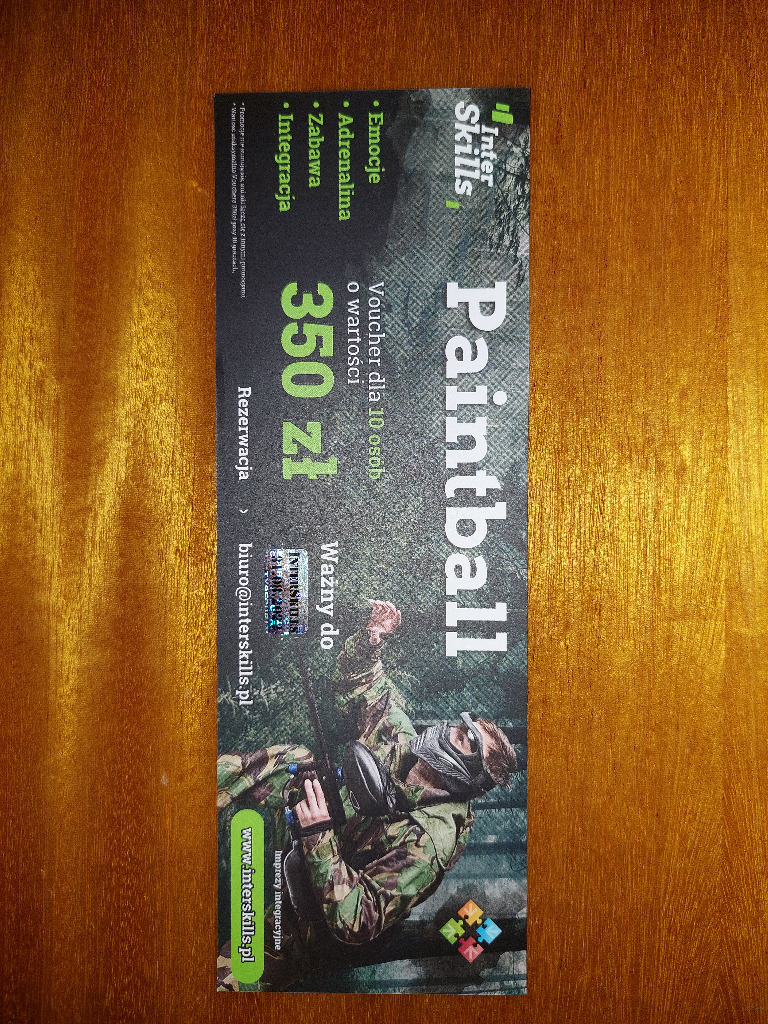 Paintball voucher 350 zł dla 10 osób Kraków Kup teraz na Allegro