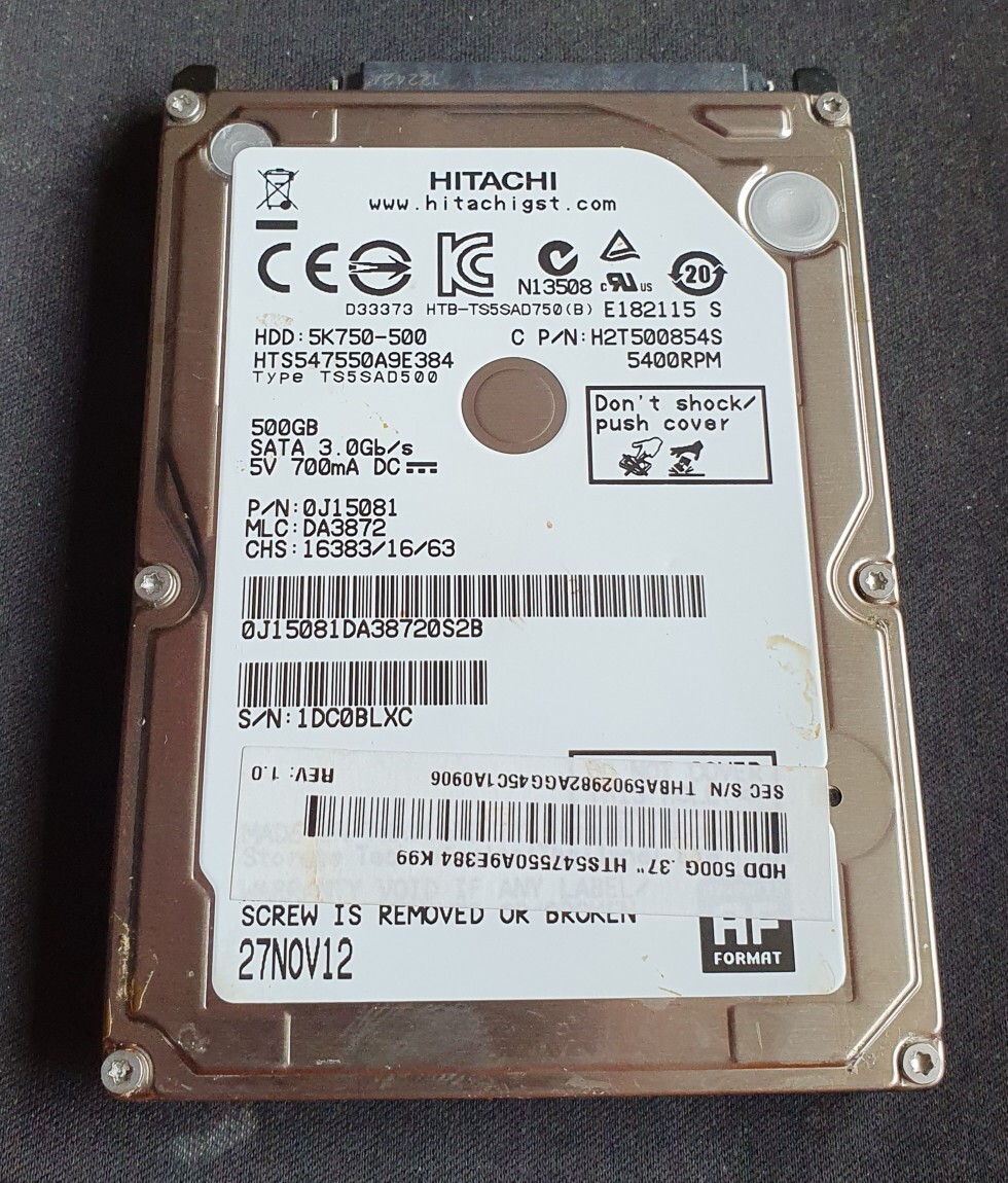 Hitachi HTS547550A9E384 500GB 2,5" | Ostrołęka | Kup teraz na Allegro ...