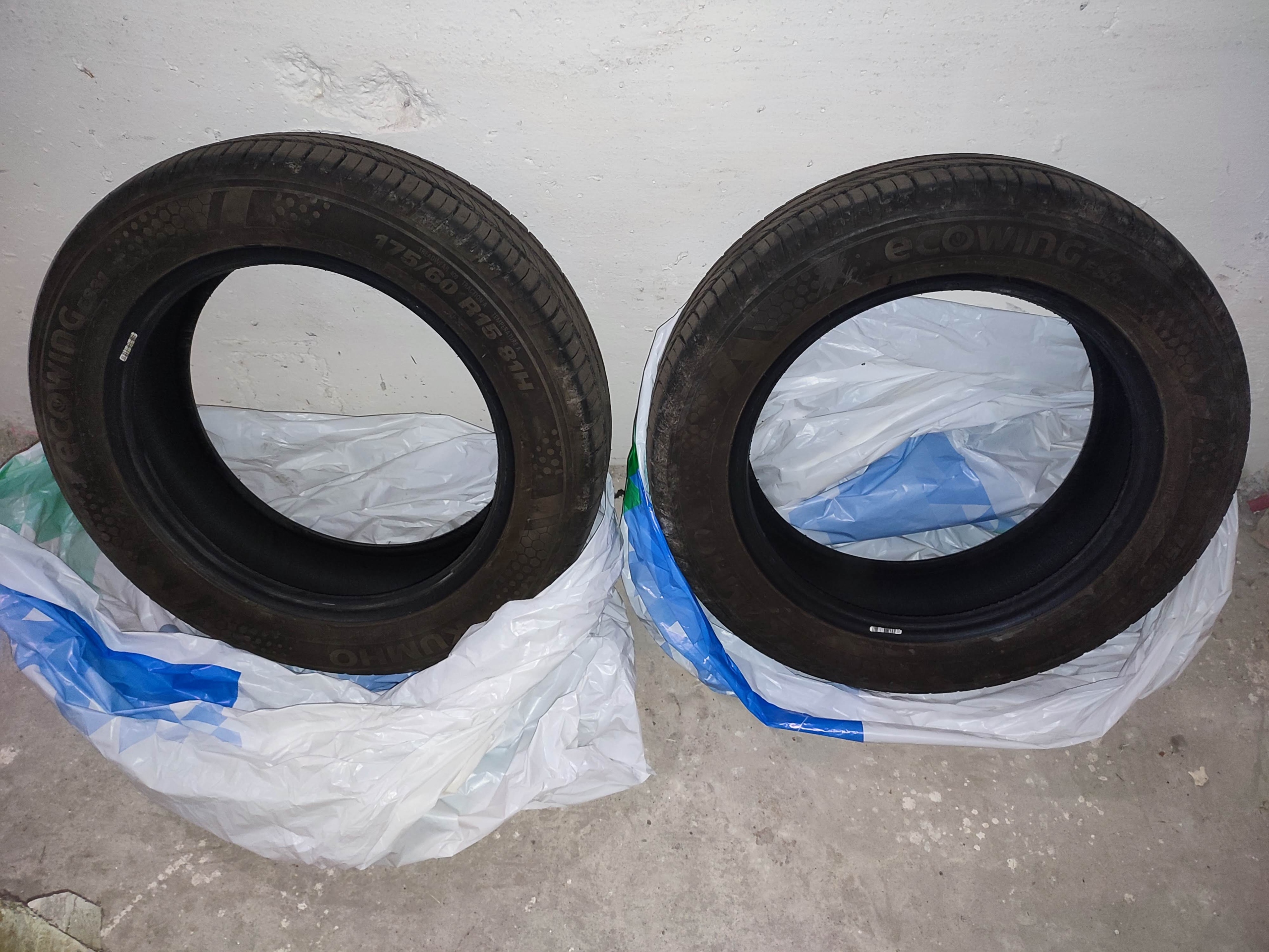 2 ШИНИ ЛІТНІ KUMHO ECOWING ES31 175/60 R15 81H, ВЖИВАНІ 1 SEZON 