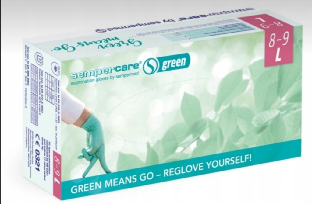 ПЕРЧАТКИ НИТРИЛОВЫЕ SEMPERCARE GREEN 200шт. Л.