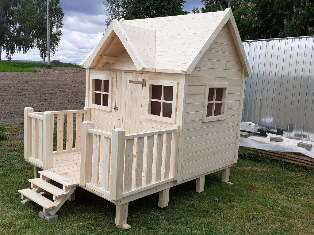duży dom domek drewniany ogrodowy dla dzieci plac | Świerczynki |  Ogłoszenie na Allegro Lokalnie
