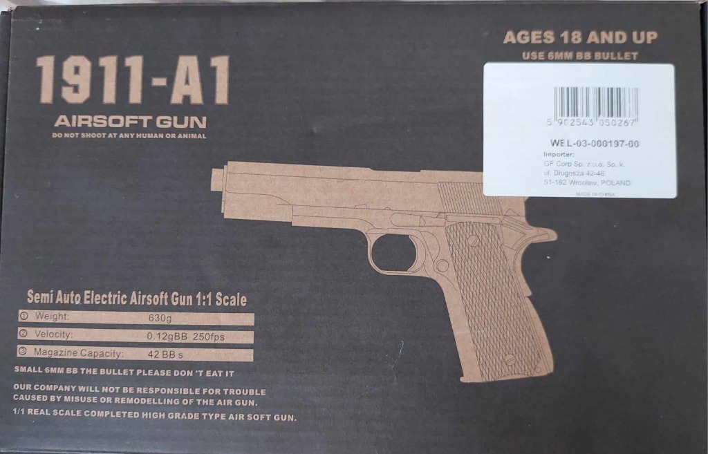 AIRSOFT GUN 1911 A1 (pistolet airsoft) Kraków Kup teraz na Allegro Lokalnie