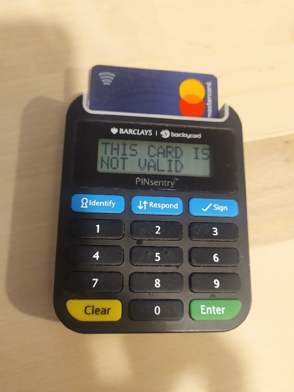 Barclays card reader PINsentry, czytania kart bank Czechowice