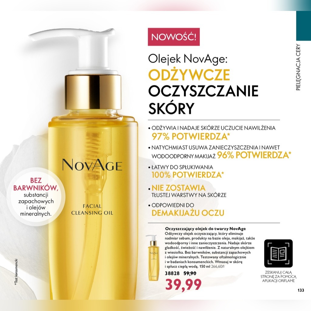 Oczyszczający olejek do twarzy NovAge Oriflame | Lipnica Wielka | Kup ...