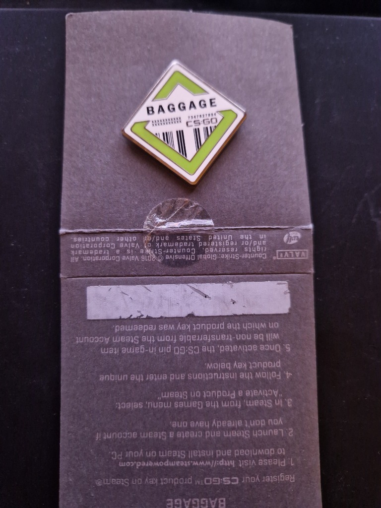 CSGO PIN ORYGINALNY PIN BAGGAGE KOD+ODZNAKA Wrocław Licytacja na Allegro Lokalnie