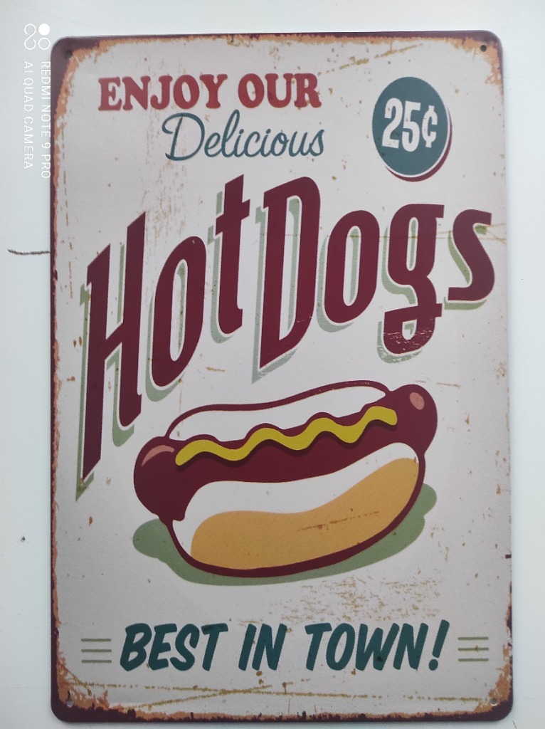 HOT DOGS METALOWA TABLICZKA W STYLU RERTO Zabrze Kup teraz na