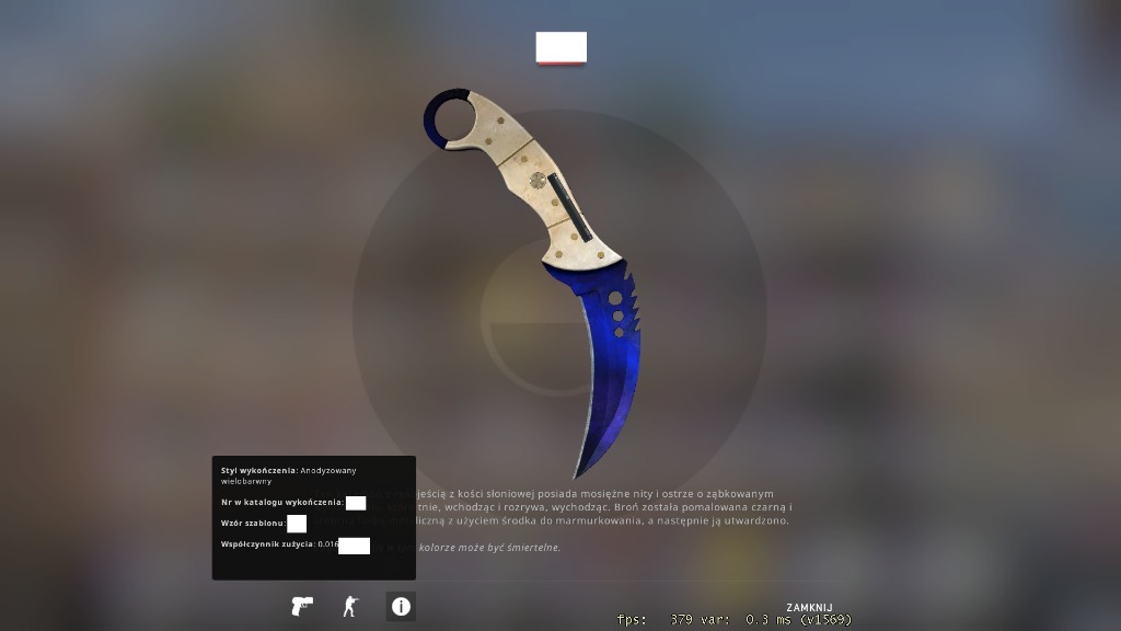CSGO Knife Szpon Doppler PH4 Float 0.016.. Bydgoszcz Kup teraz na