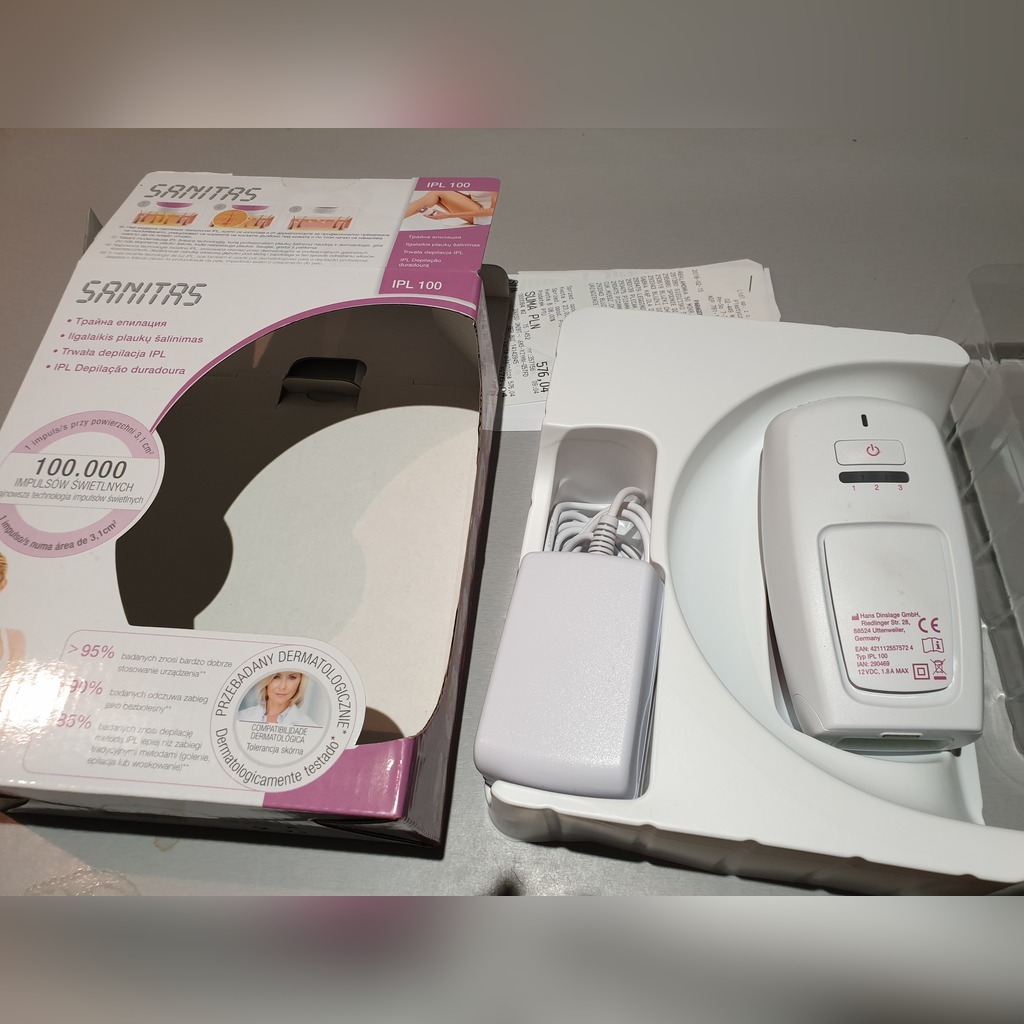 Depilator laserowy SANITAS IPL 100,LIDL,gwarancja Warszawa