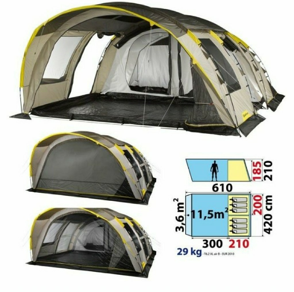 DUŻY RODZINNY NAMIOT DECATHLON QUECHUA T6,2 XL AIR Mikołów