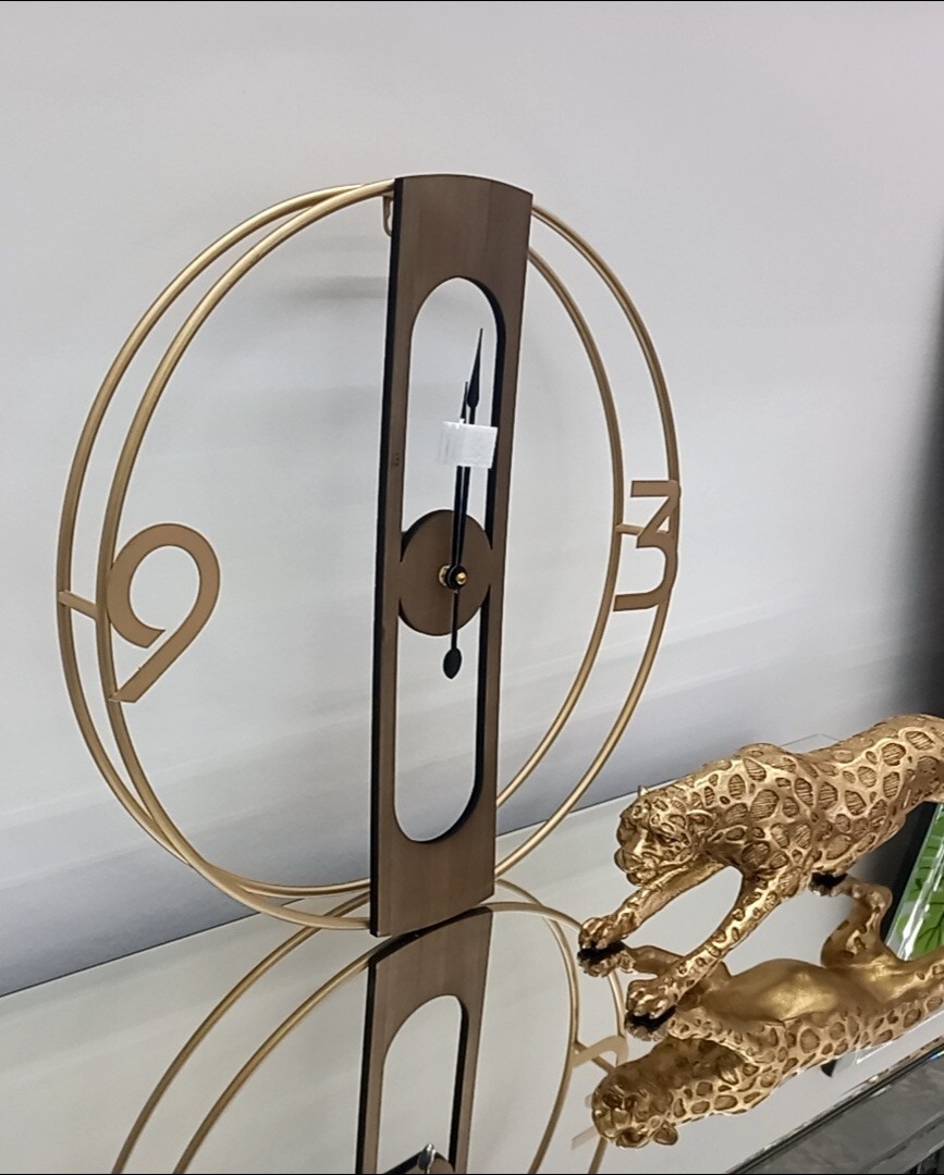 Zdjęcie oferty: Zegar lustrzany ścienny glamour loftowy 50 złoty