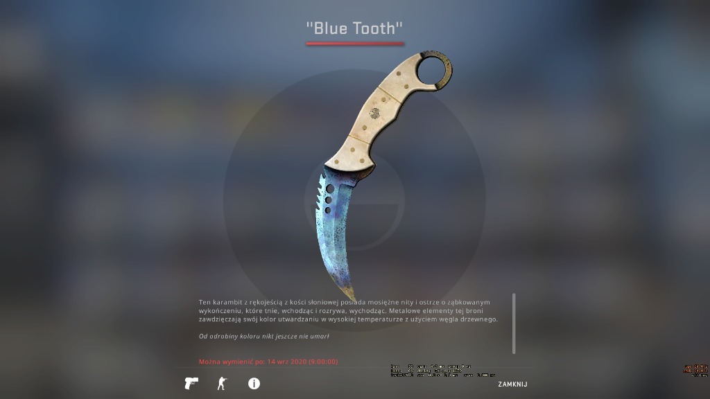 Talon kosa CSGO KNIFE Blue Gem Giżycko Kup teraz na Allegro Lokalnie