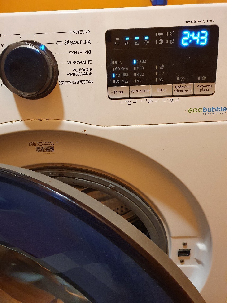 Pralka samsung eco bubble WW60J42602W/EO Łódź Kup teraz na Allegro