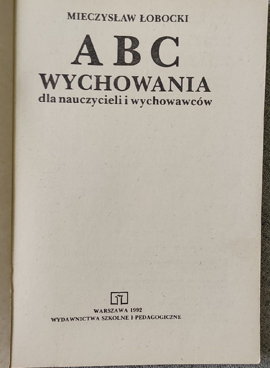 Zdjęcie oferty: ABC wychowania, Mieczysław Łobocki