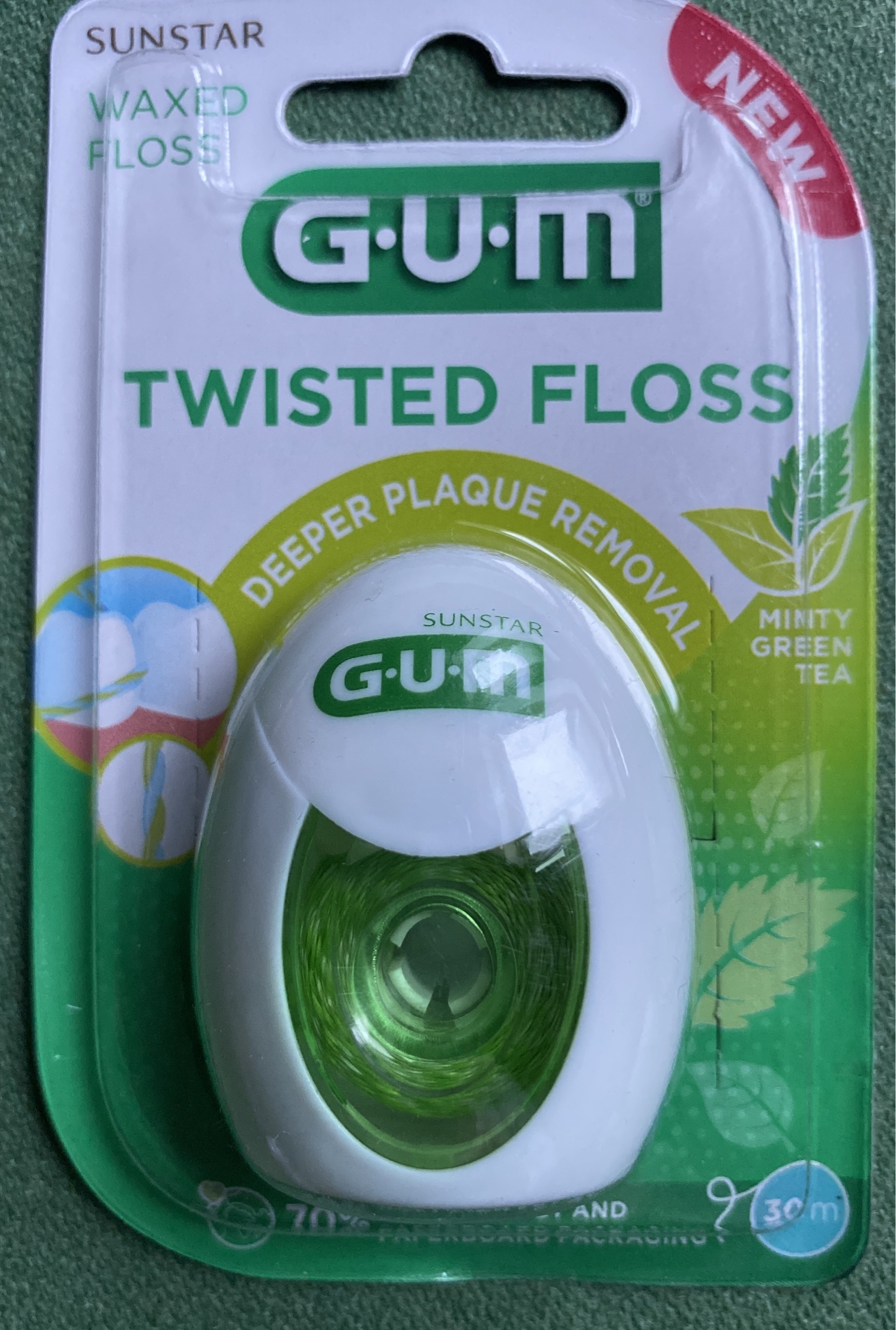 GUM TWISTED FLOSS 30 M nić dentystyczna GREEN TEA Owczarnia Kup