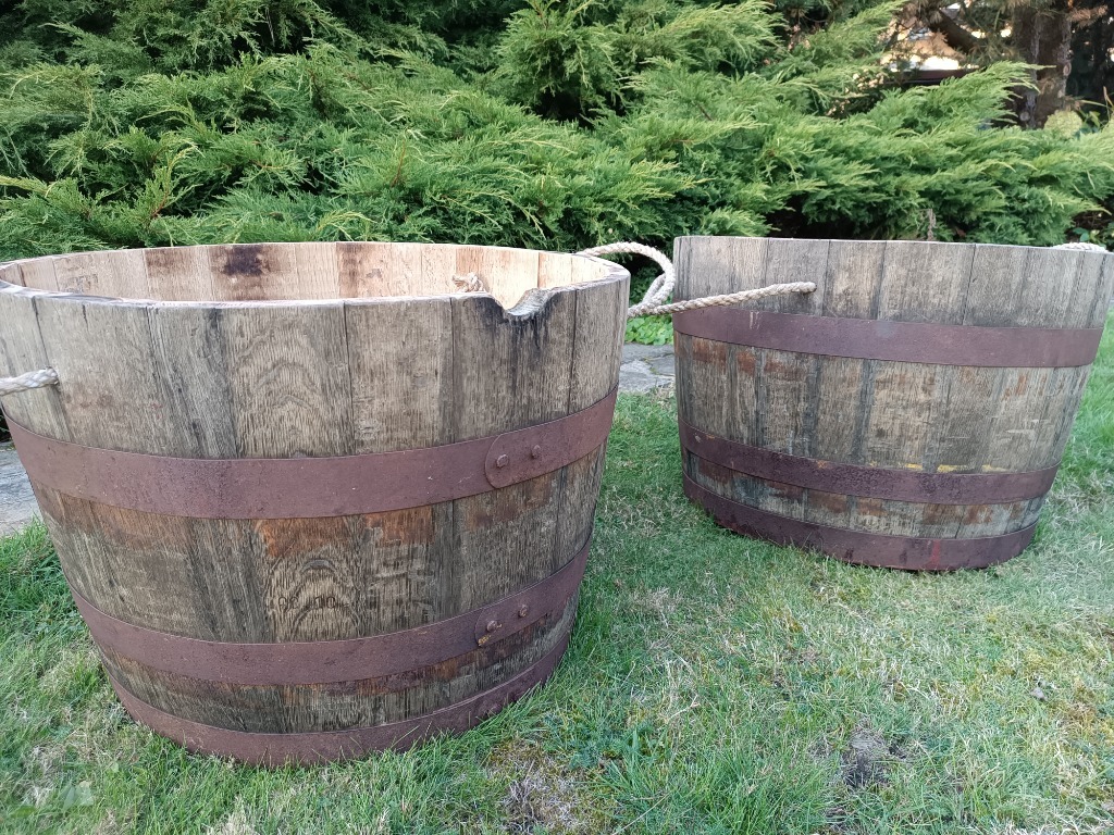 Donica dębowa z beczki Piasek Kup teraz na Allegro Lokalnie