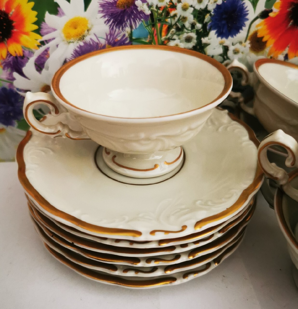 Wawel MADE In Poland.1945 porcelana. Antyk. 5xDuo. Ostrów