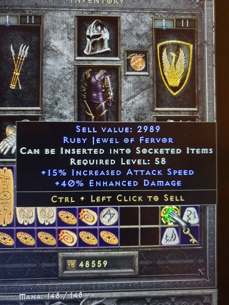 Diablo 2 Ressurected jewel klejnot 40 ED + 15IAS Warszawa Kup