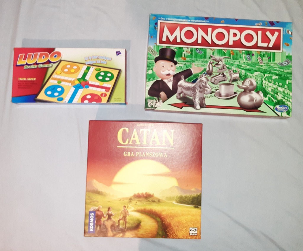 Monopoly, Catan, Ludo 3 gry planszowe Laski Kup teraz na Allegro