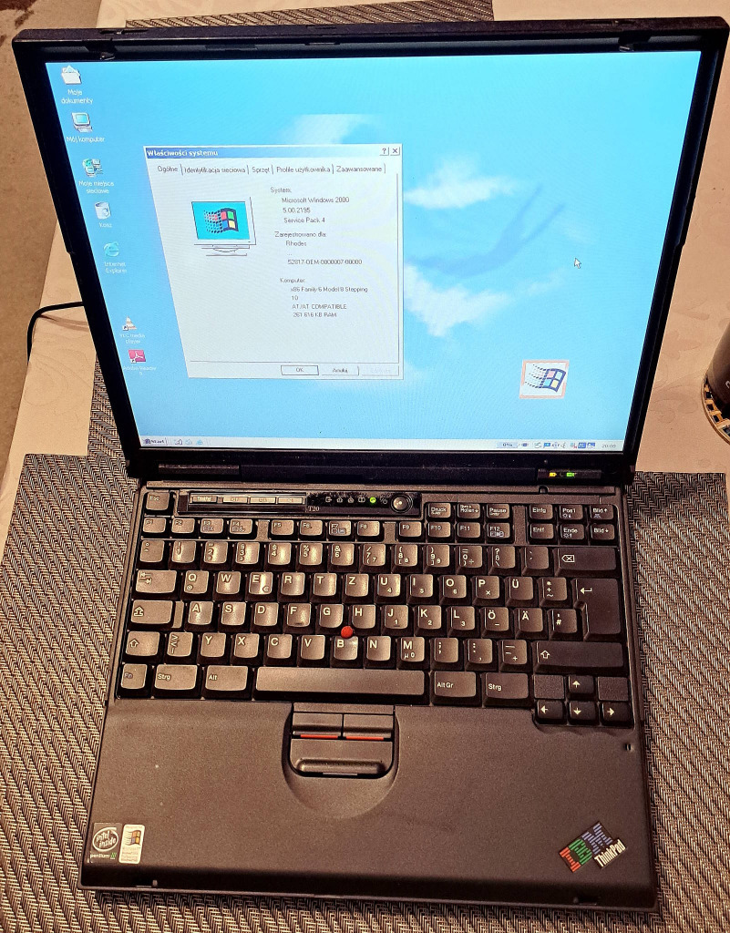 IBM ThinkPad T20 Intel PIII/700MHz 256MB 40GB Śrem Licytacja na