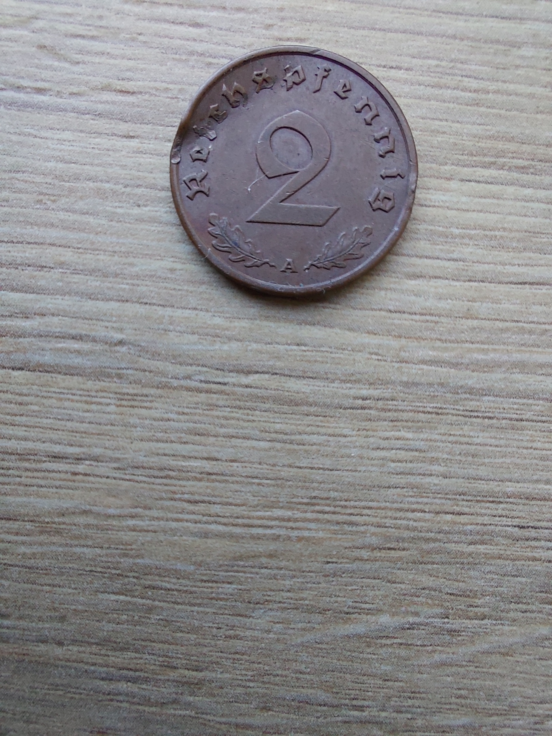Niemcy III Rzesza 2 reichspfennig 1939 A stan IV podgięta | Warszawa ...