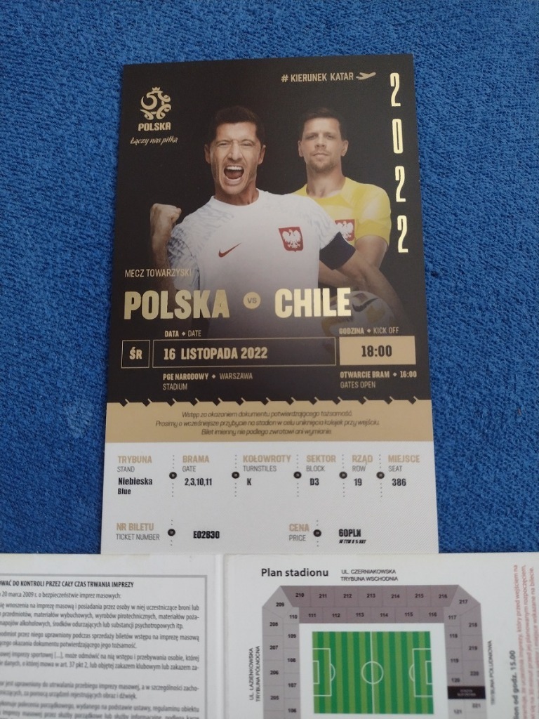 Bilet kolekcjonerski Polska Chile stan idealny Świętochłowice