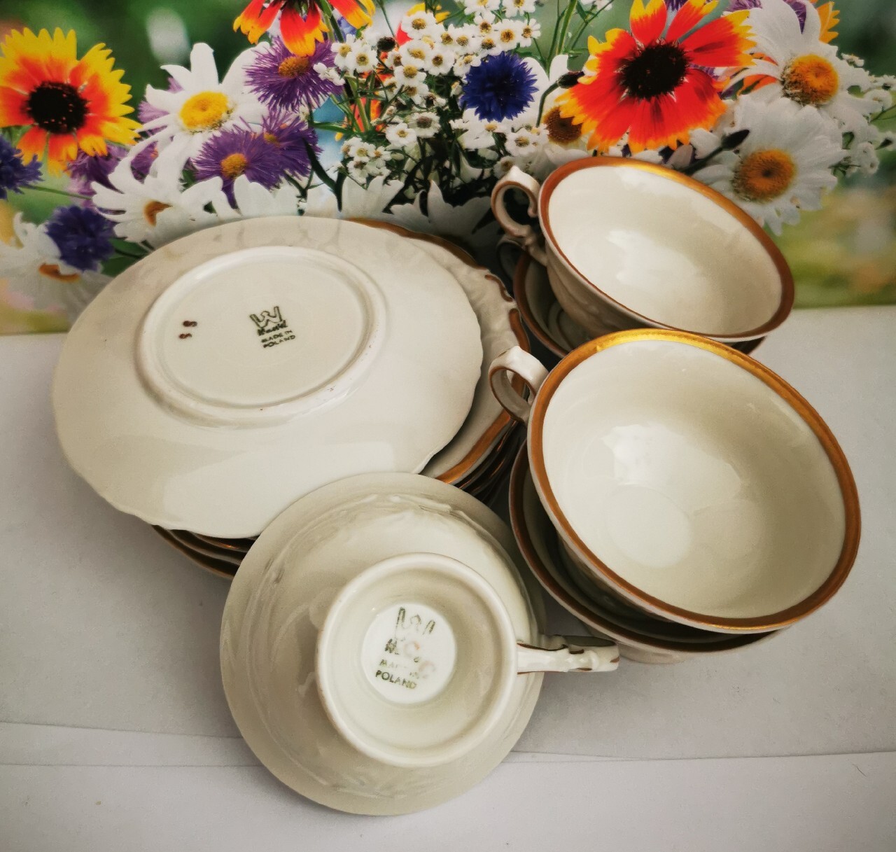 Wawel MADE In Poland.1945 porcelana. Antyk. 5xDuo. Ostrów