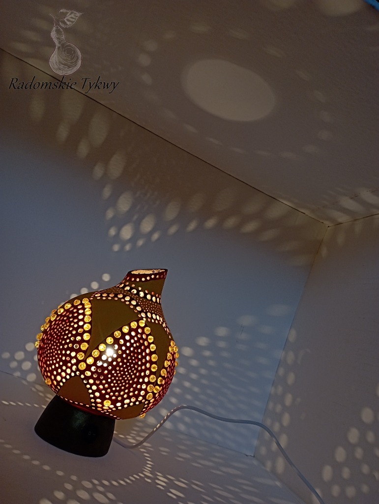 Mini lampa z tykwy,kolorowa, handmade, ekologiczna Radom Kup teraz