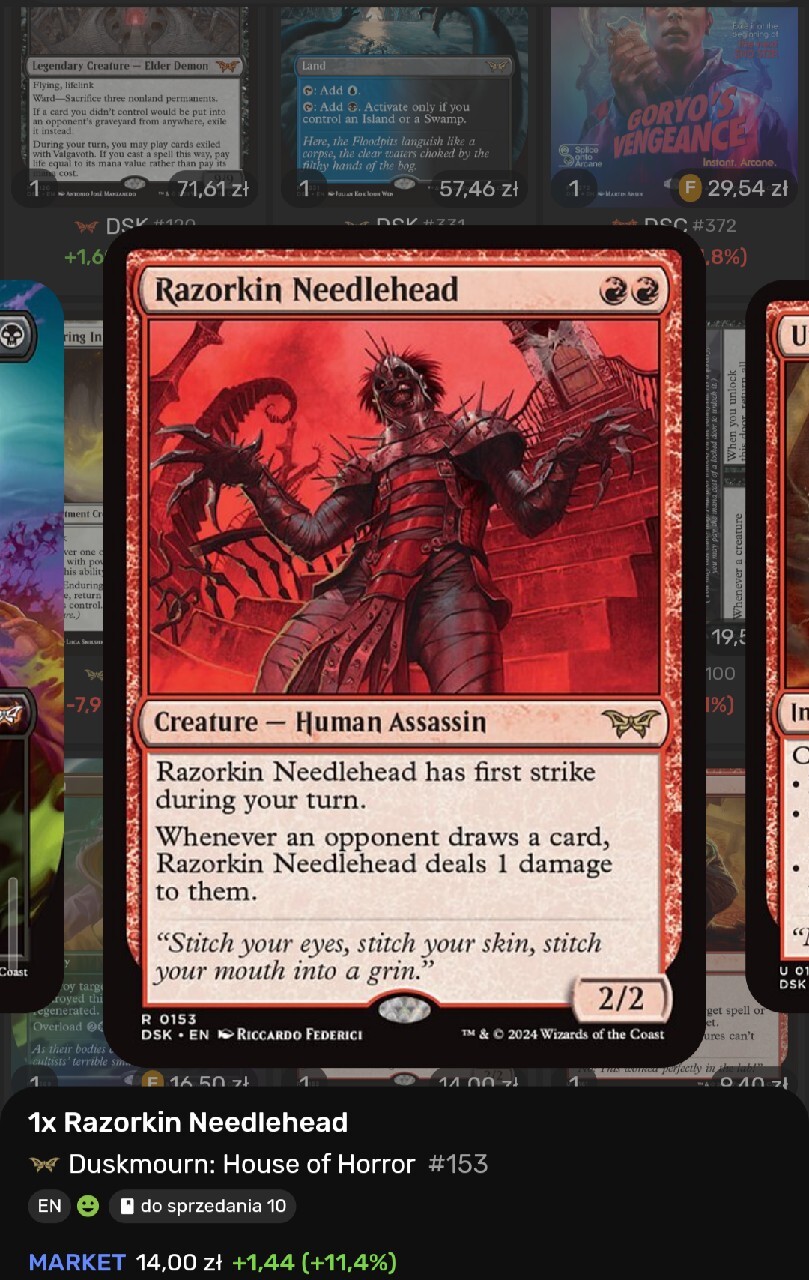 Karta MTG, Razorkin Needlehead 70% ceny. | Sosnowiec | Kup teraz na ...