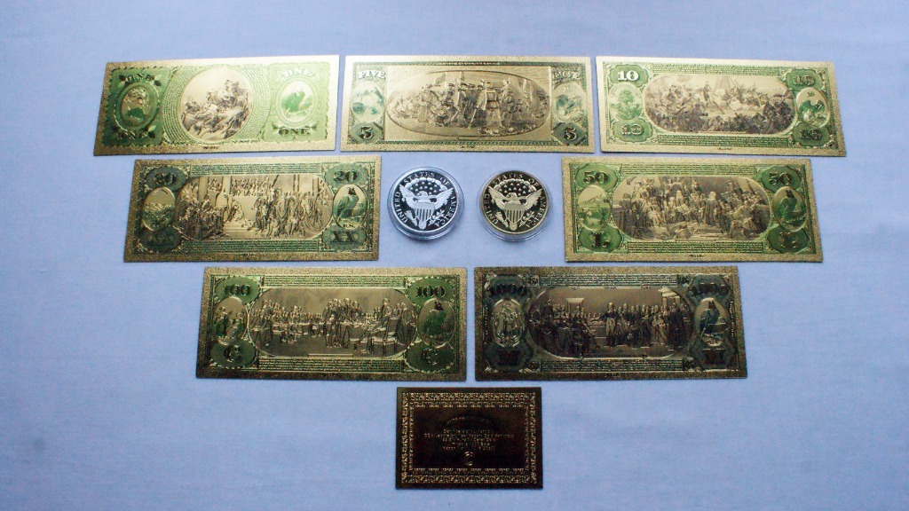 Zdjęcie oferty: banknoty złocone 24K Złotem z Certyfikatem