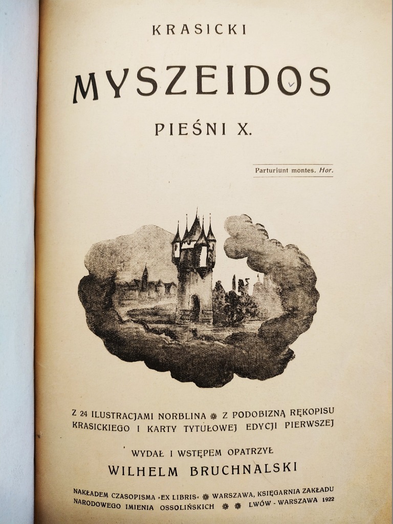 Zdjęcie oferty: MYSZEIDOS. PIESNI X. 1922 KRASICKI oprawa art.